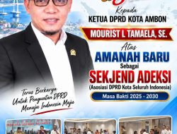 Terpilih sebagai Sekjen ADEKSI, Moritz Tamaela Diapresiasi Wali Kota Ambon